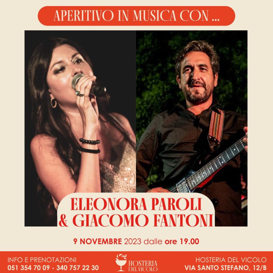 9/011/23 – APERITIVO IN MUSICA CON … Eleonora Paroli e Giacomo Fantoni